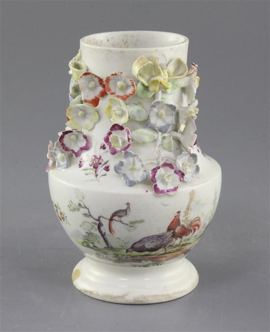 A rare Derby baluster shaped jar, c.1756-9, h.14cm, faults